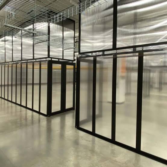 Hot aisle containment wall framing and panels